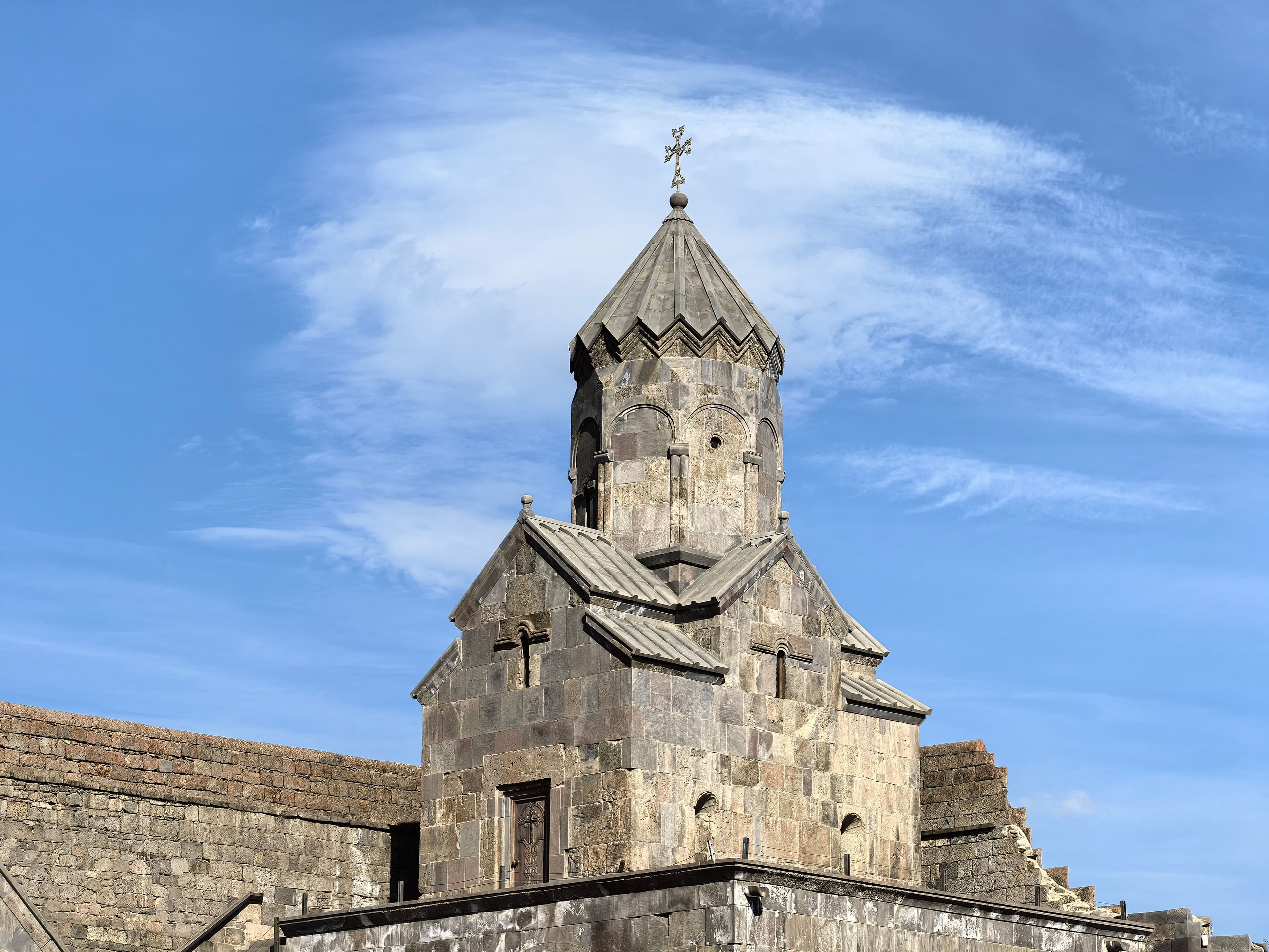 Chris exploring Armenia's landmarks with travelers