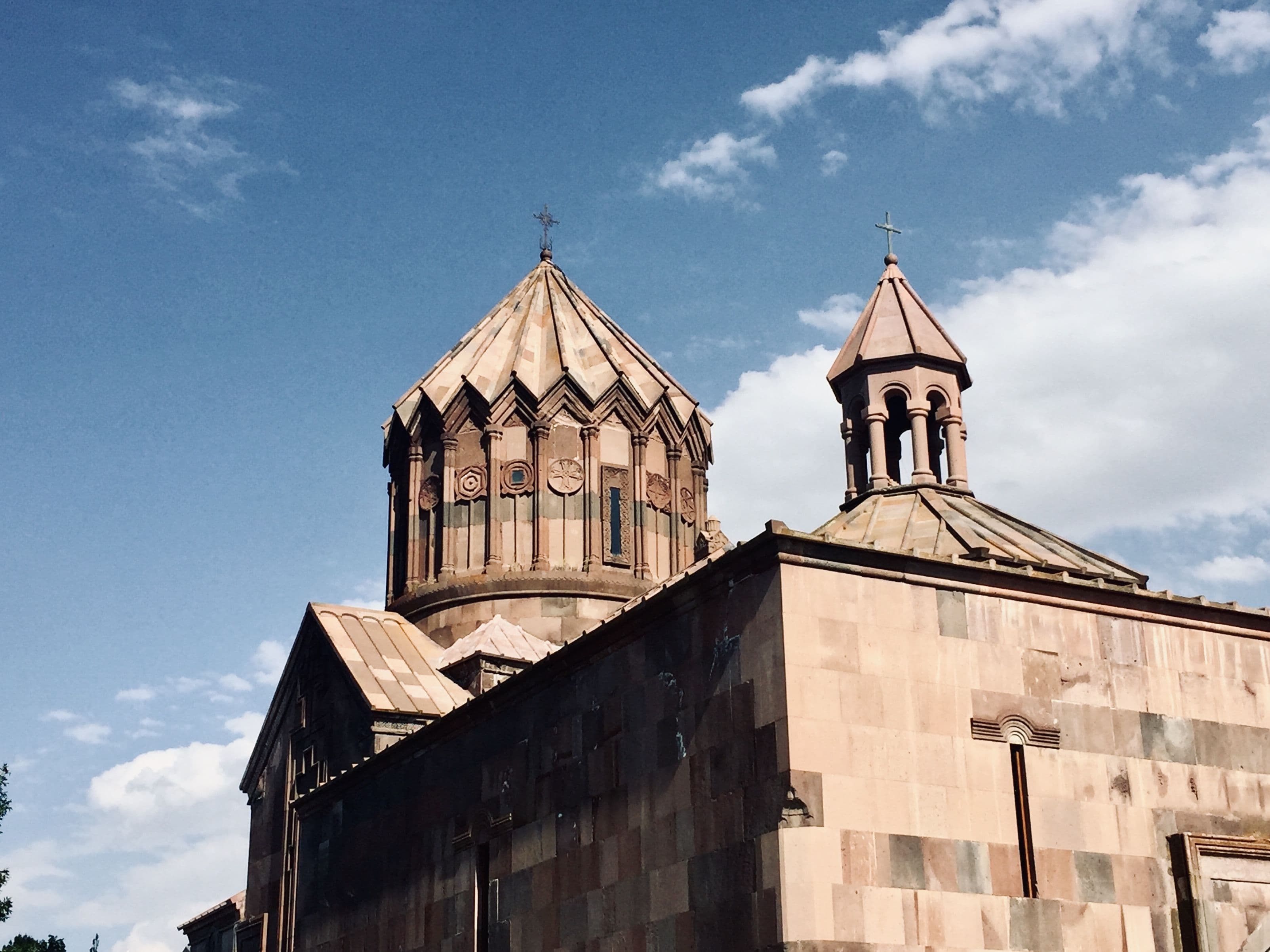 Ancient Armenian monastery set against the highlands