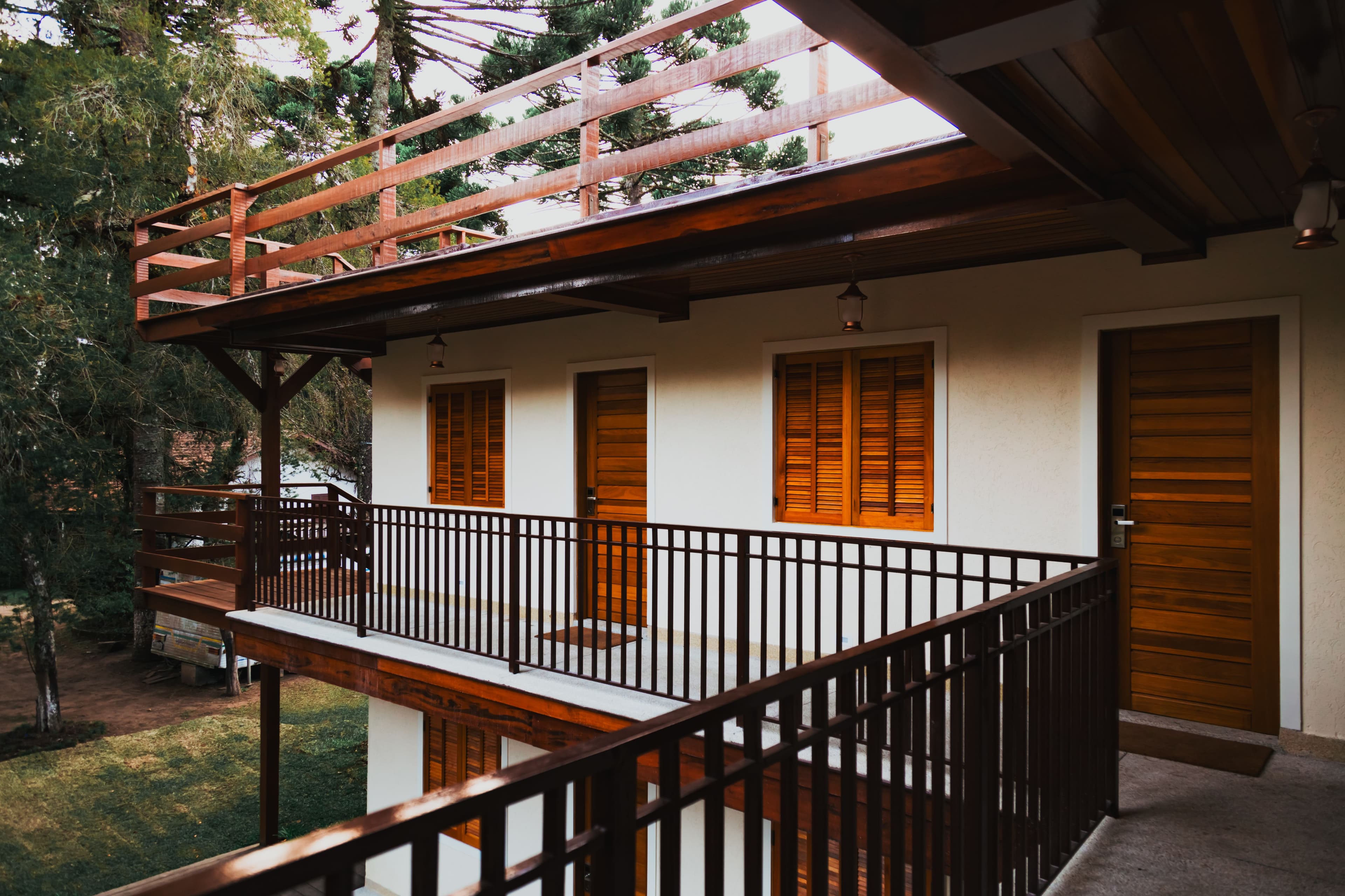 Guesthouse balcony overlooking the Armenian countryside