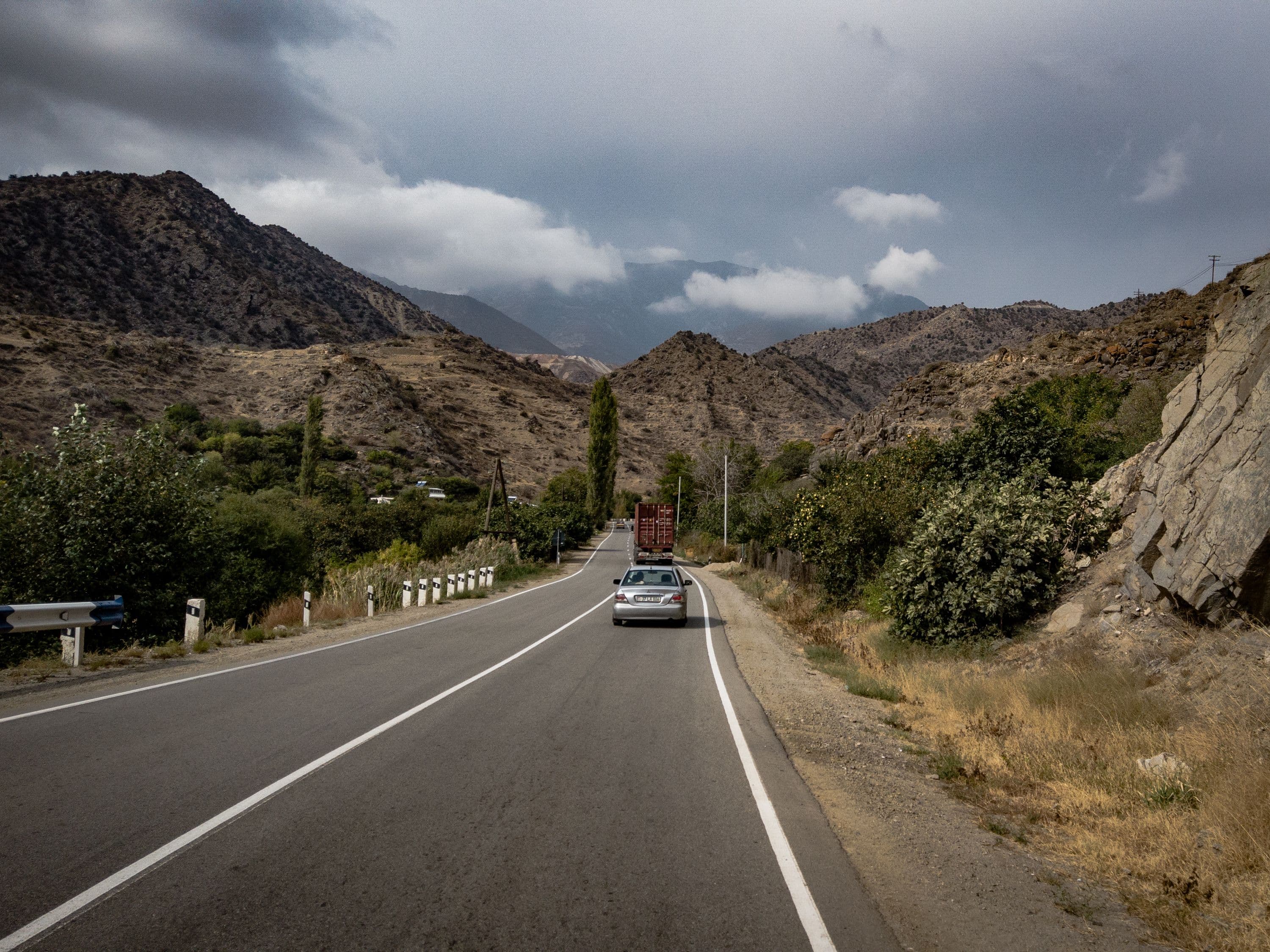 Road winding through the Armenian countryside